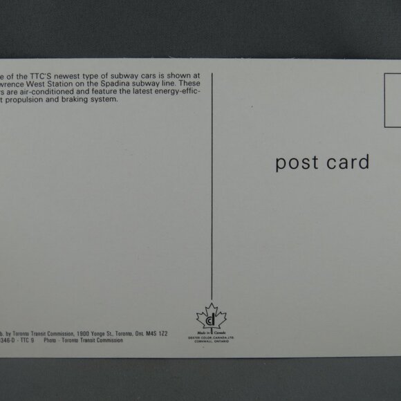 Vitnage Postcard - Lawrence West Station TTC Toronto - Dexter Press - Picture 2 of 4